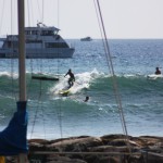 SUP vor der Hafenmauer